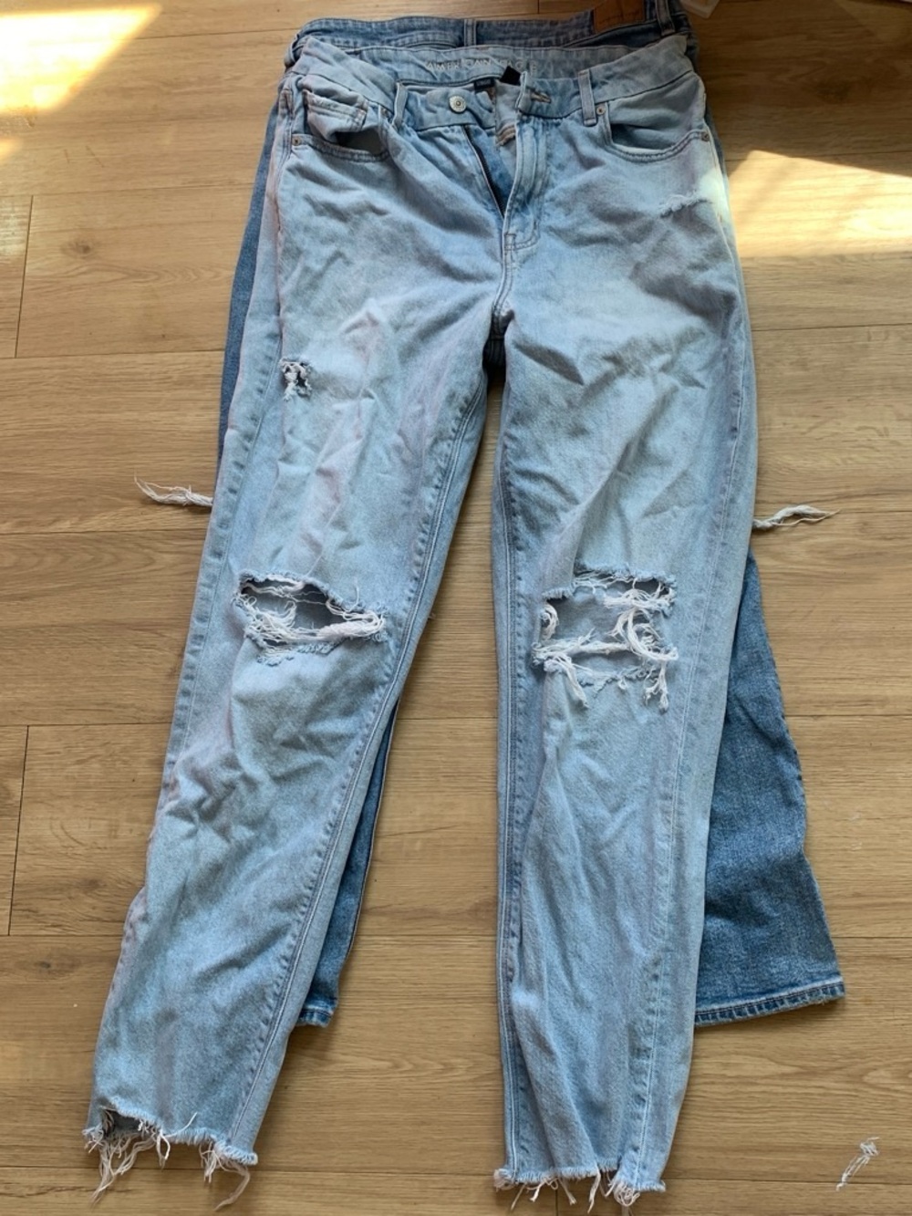 Light Blue Ripped Men’s Jeans - Casual Slim Fit